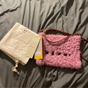 Marni Pink Textured Shoulder Bag